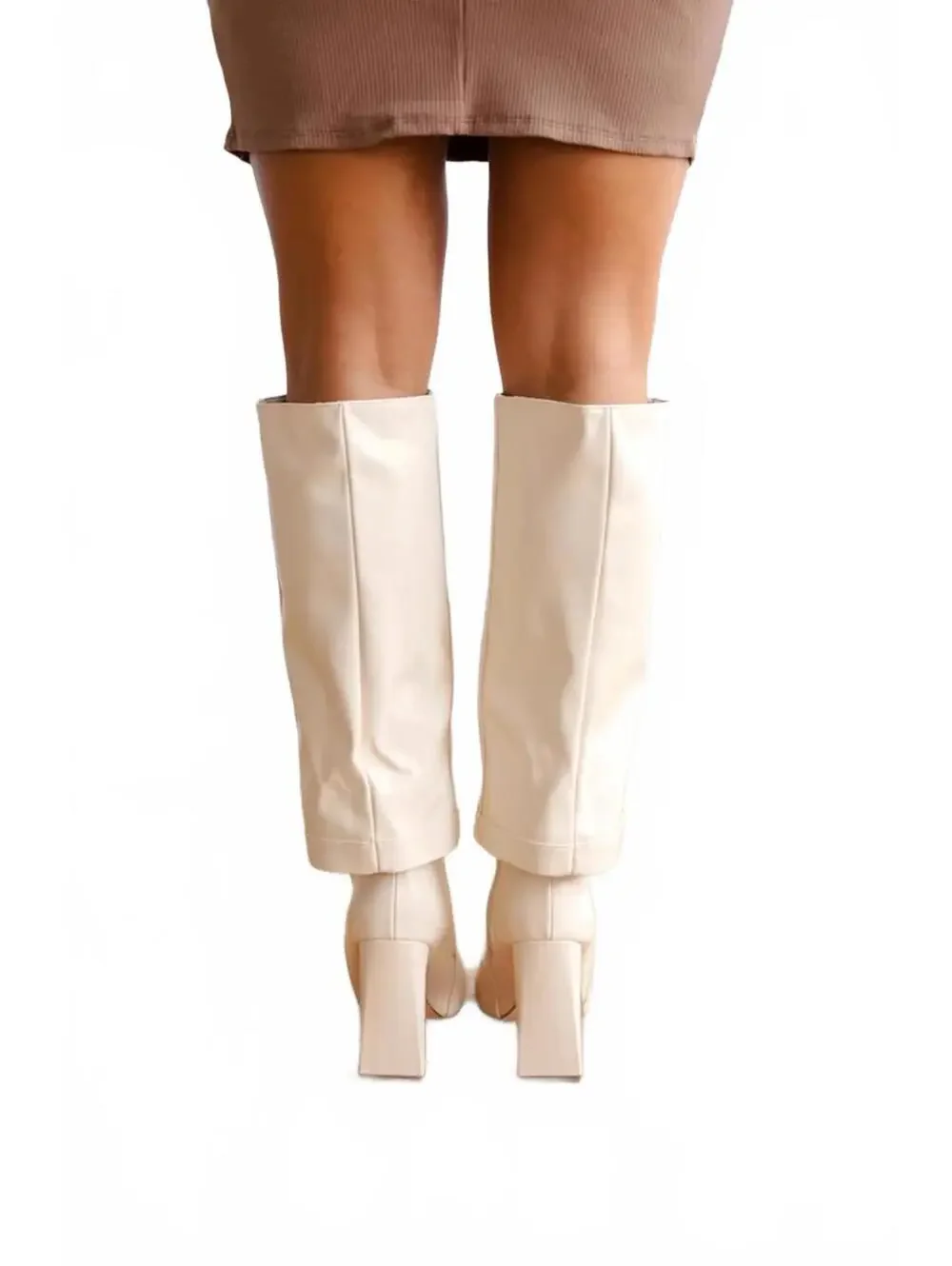 NWT Lulus Lorlia Almond Square Toe Knee High Boots Almond Size 5 - Picture 2 of 10